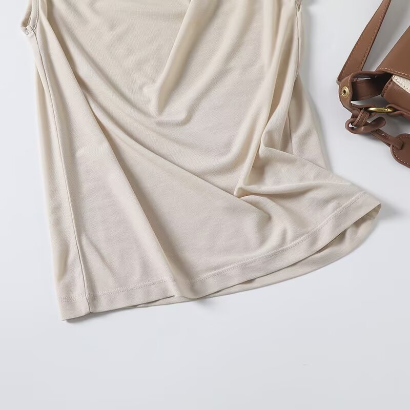 Women's Summer Fashion Swing Neck Sleeveless T-shirt Top