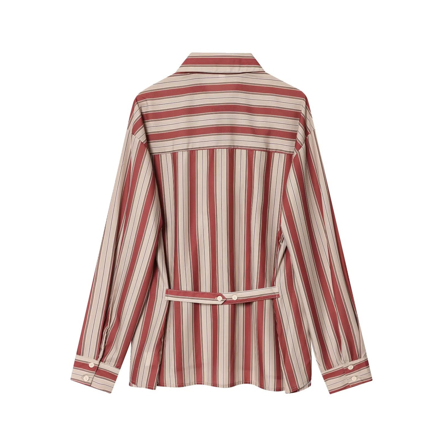 Women's new fashion back strap loose striped shirt