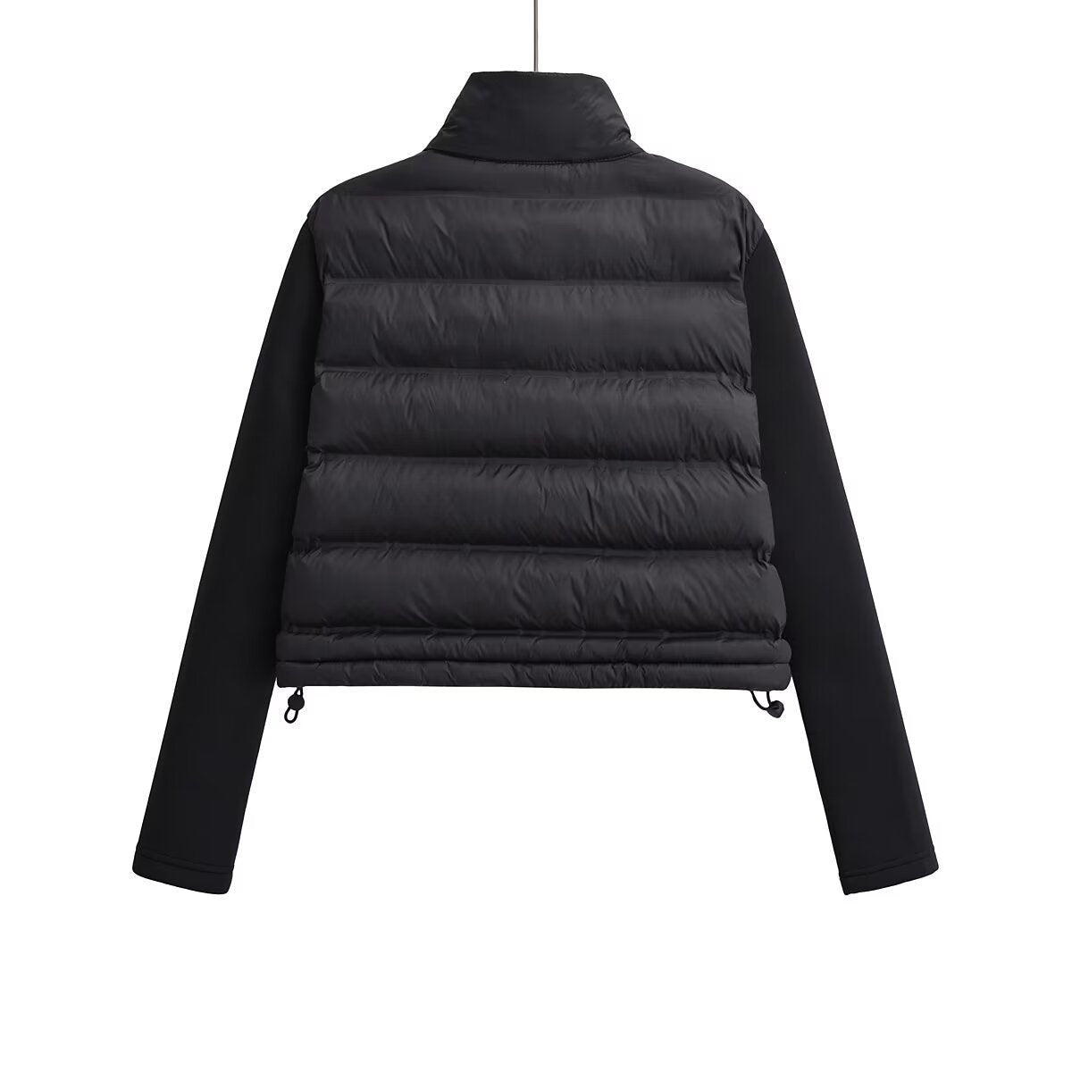 Women's short standing collar spliced cotton jacket Coat