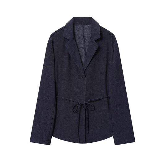 Women's new fashion with Belt casual single breasted shirt style suit jacket