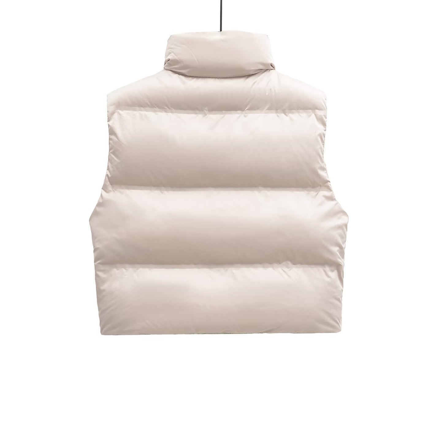 Women's short standing collar sleeveless cotton vest