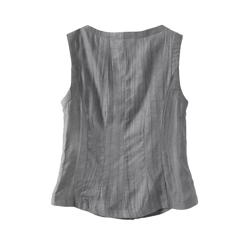 Women's new fashion slim single breasted suit vest+Pants suit