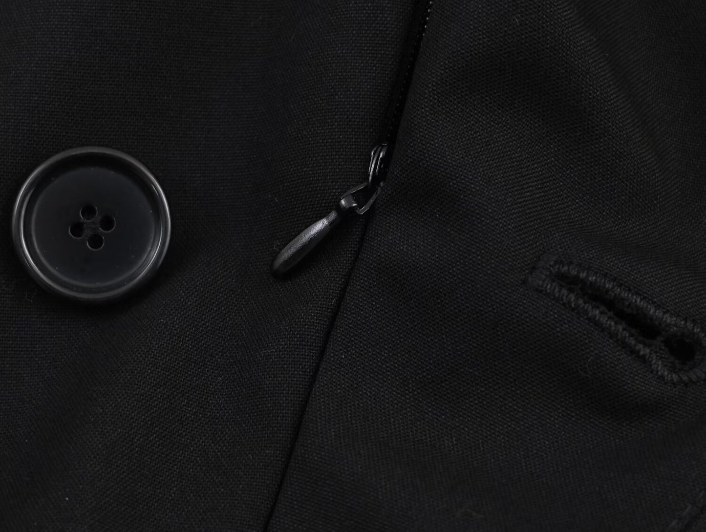 Women's black V-neck Blazer Coat style short jumpsuit