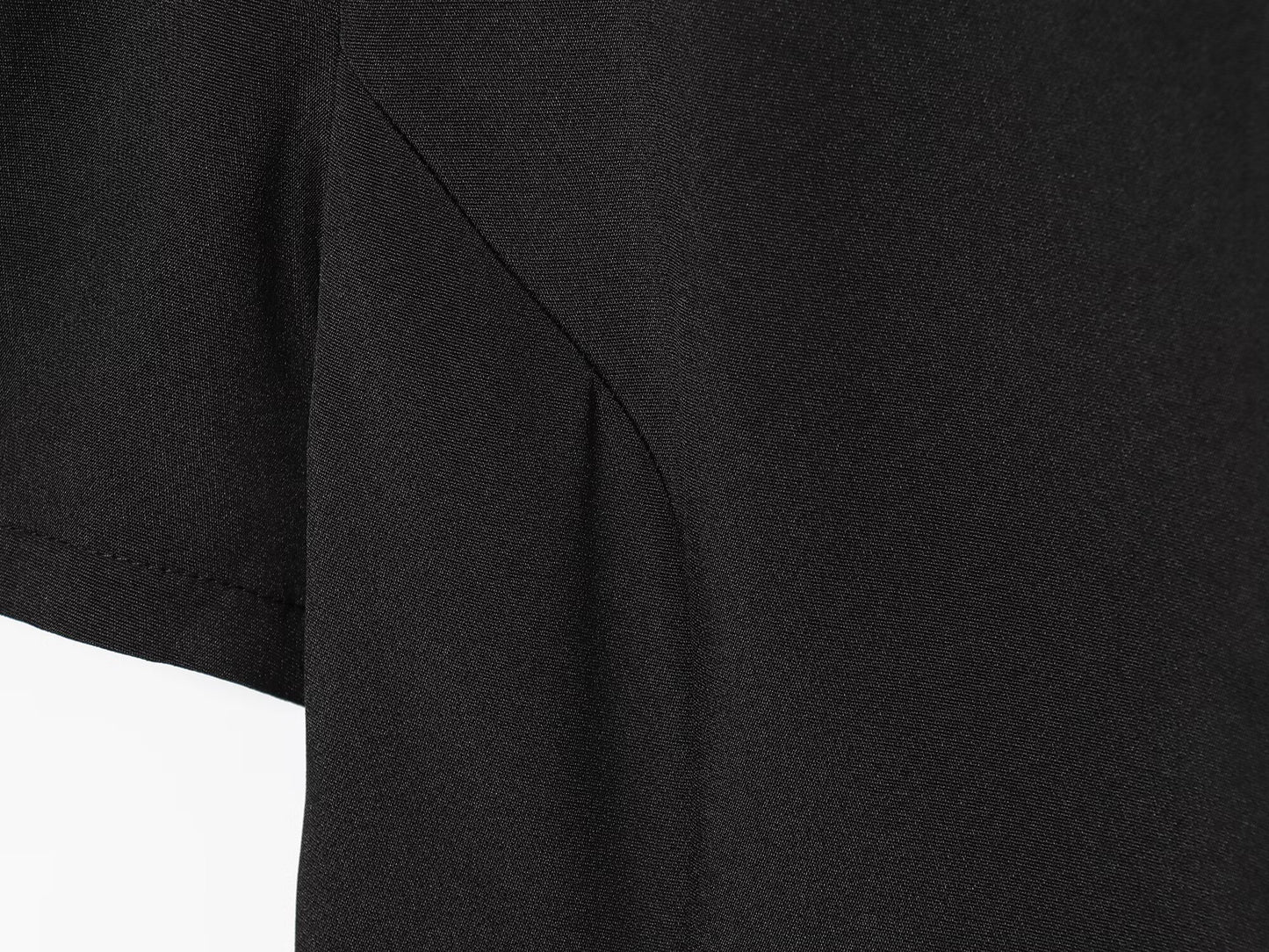 Women's 2025 new black short sleeved pleated mini dress