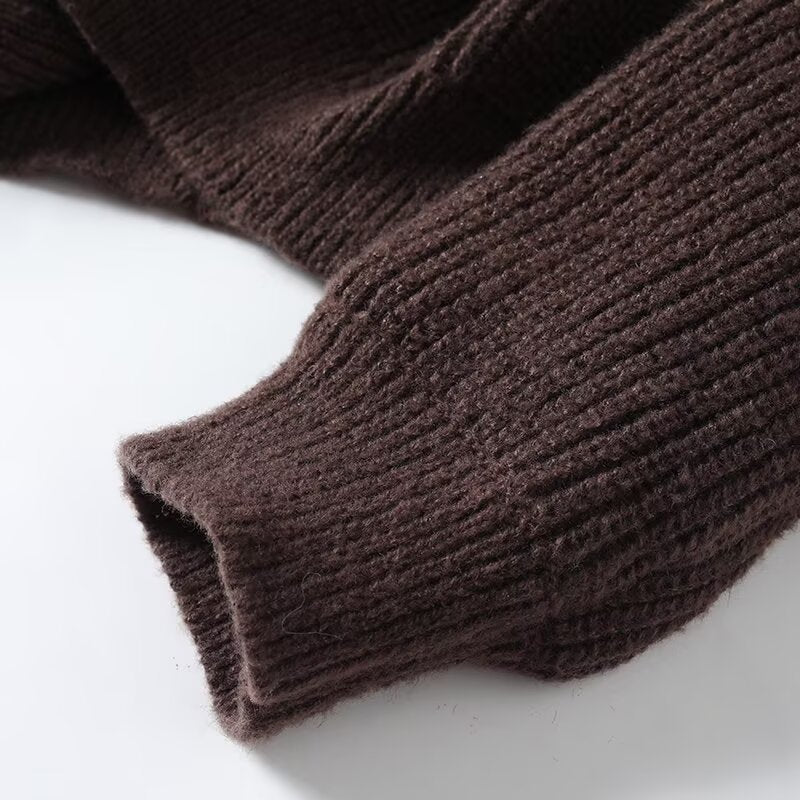 Women's new casual high neck long sleeved knitted sweater