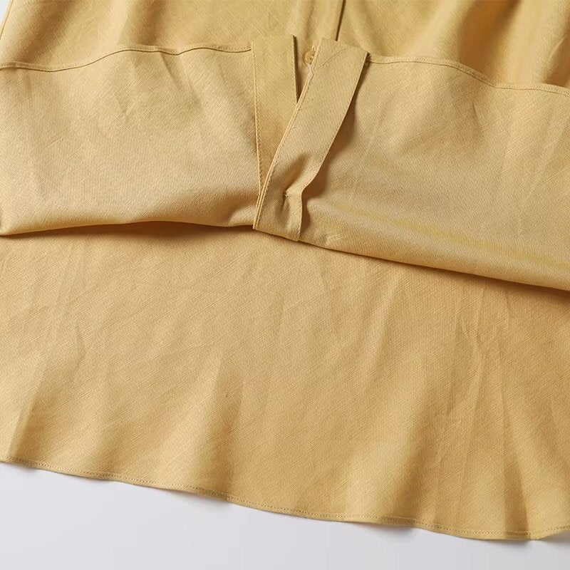 Women's 2025 chic Fashion sleeveless linen blend V-neck shirt