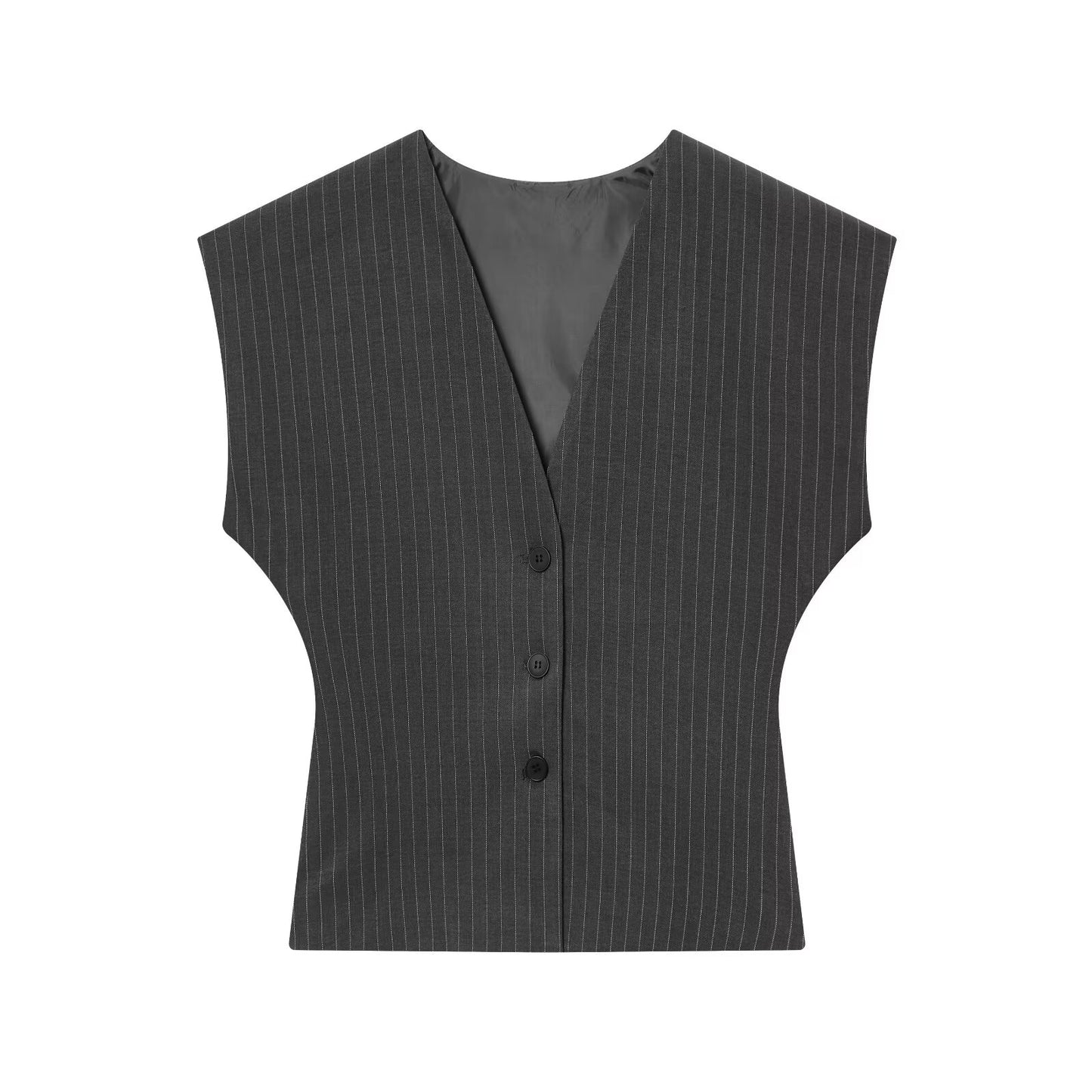 suit Women's 2 pieces slim V-neck Button-up vest+Pants