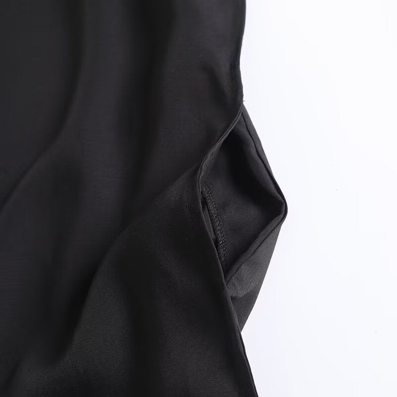 Women's new fashion black sleeveless backless mini dress
