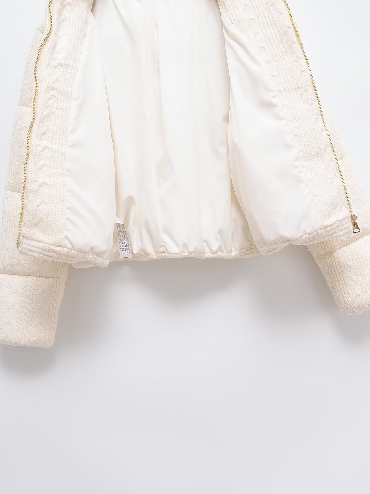 Women's standing collar warm knit pilot jacket Coat