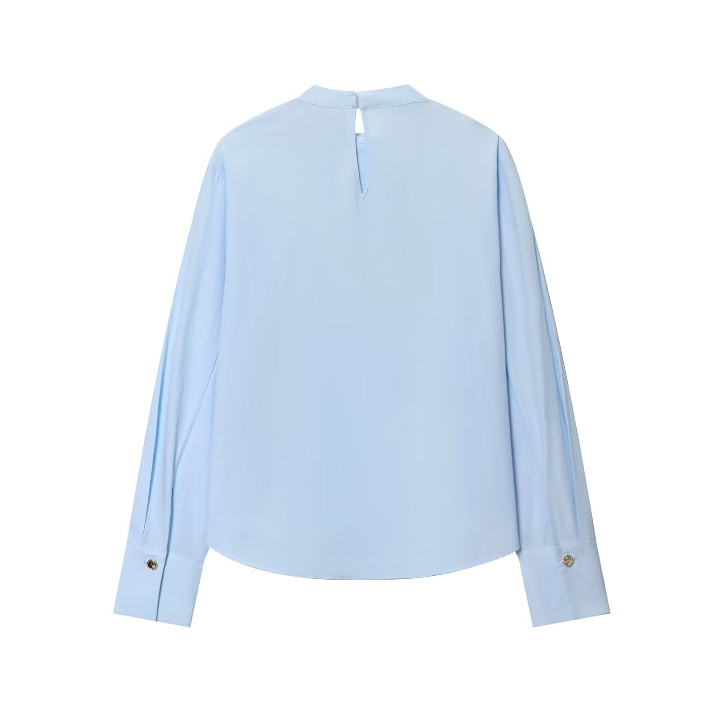 Women's 2025 new fashion bow decoration casual poplin shirt