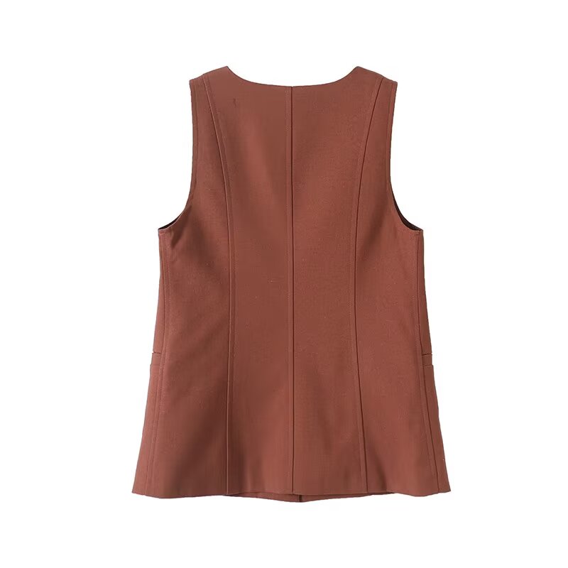 Women's new fashion casual single breasted V-neck suit vest