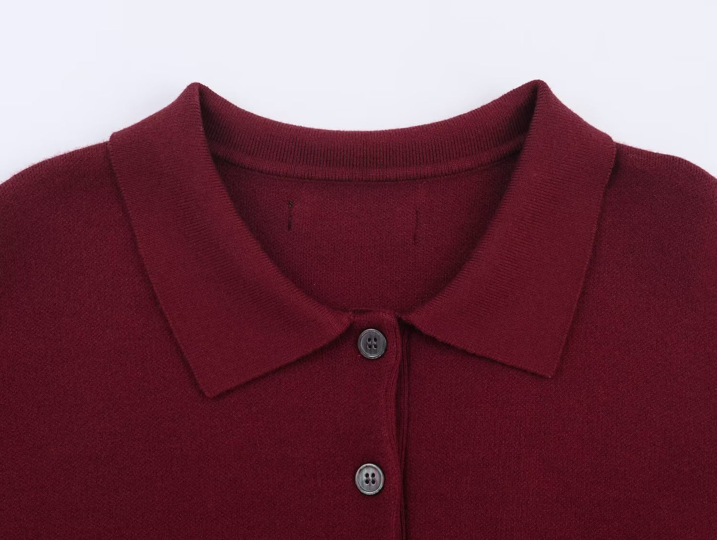 Women's loose versatile polo shirt collar knit sweater