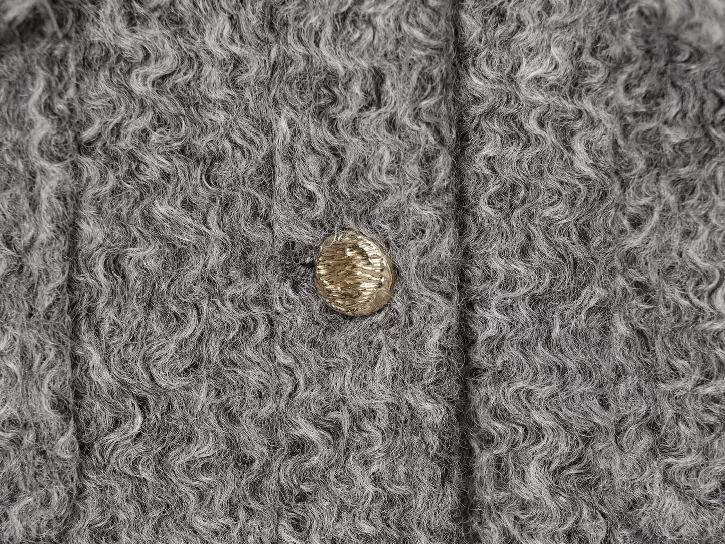 Women's O Neck single breasted woolen jacket Coat