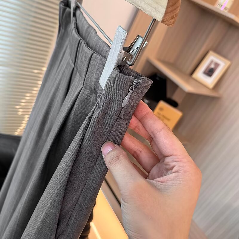 Women's new fashion loose wool striped wide leg pants