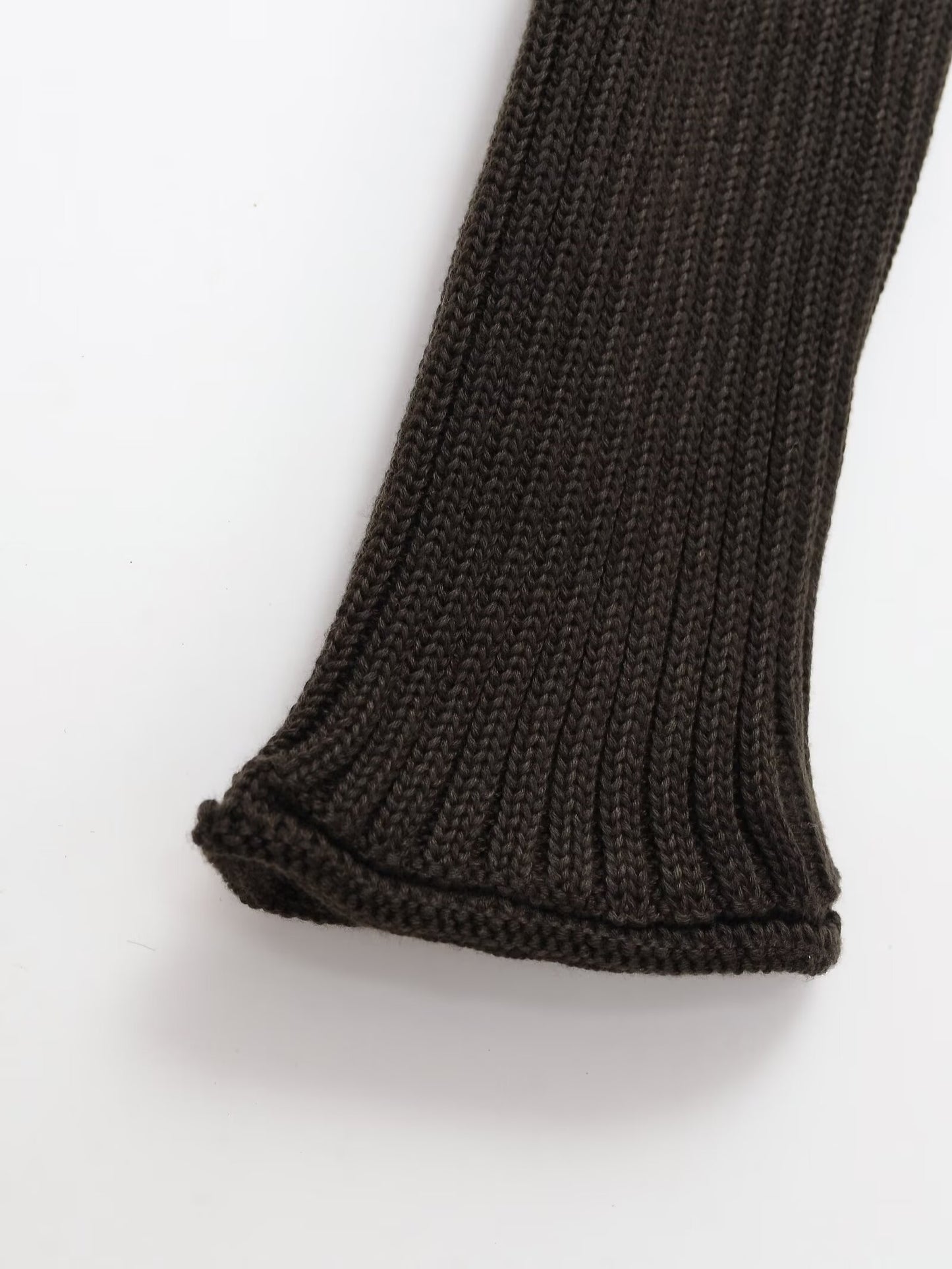 Women's Elastic slim ribbed button knit Coat