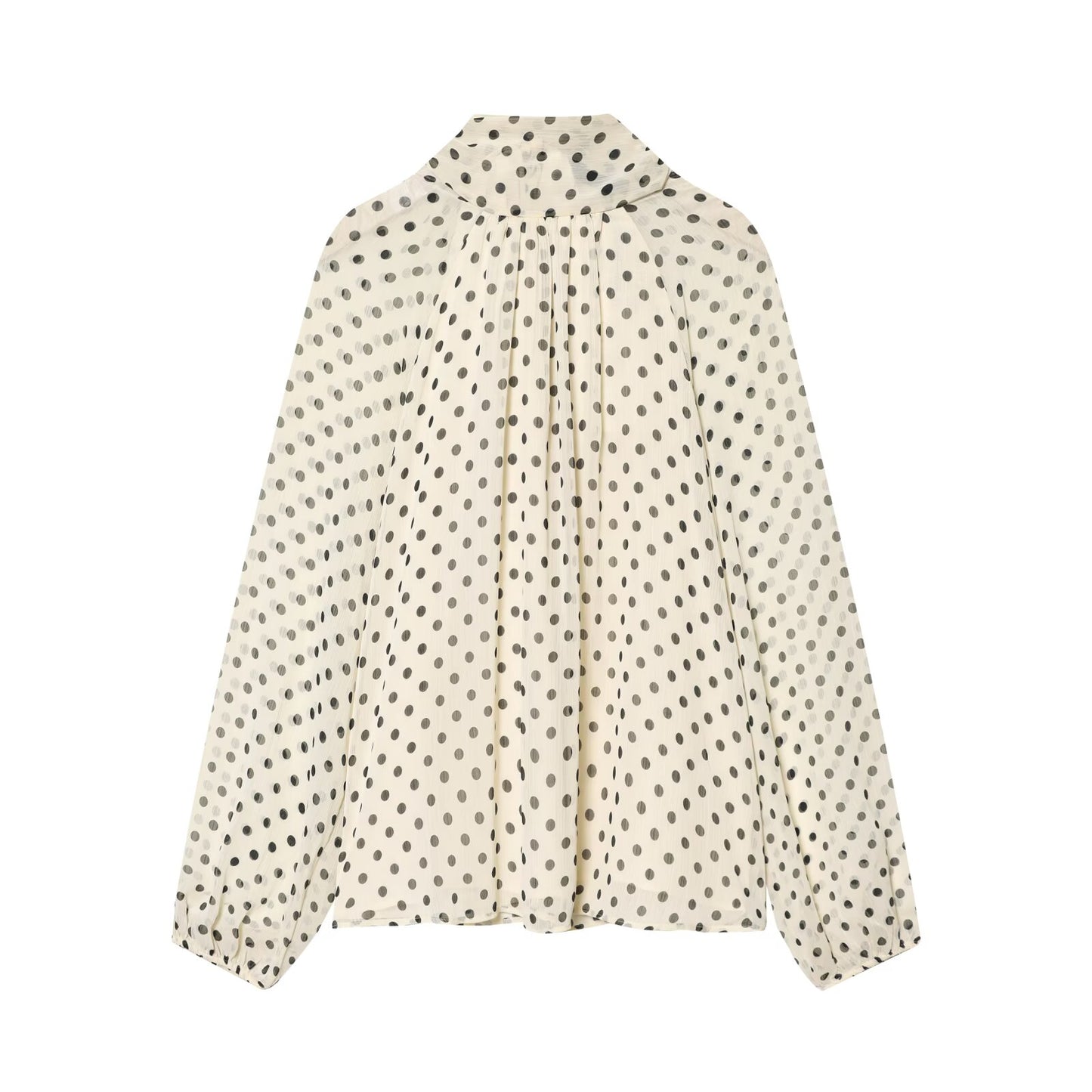 Women's bow decoration polka dot shirt