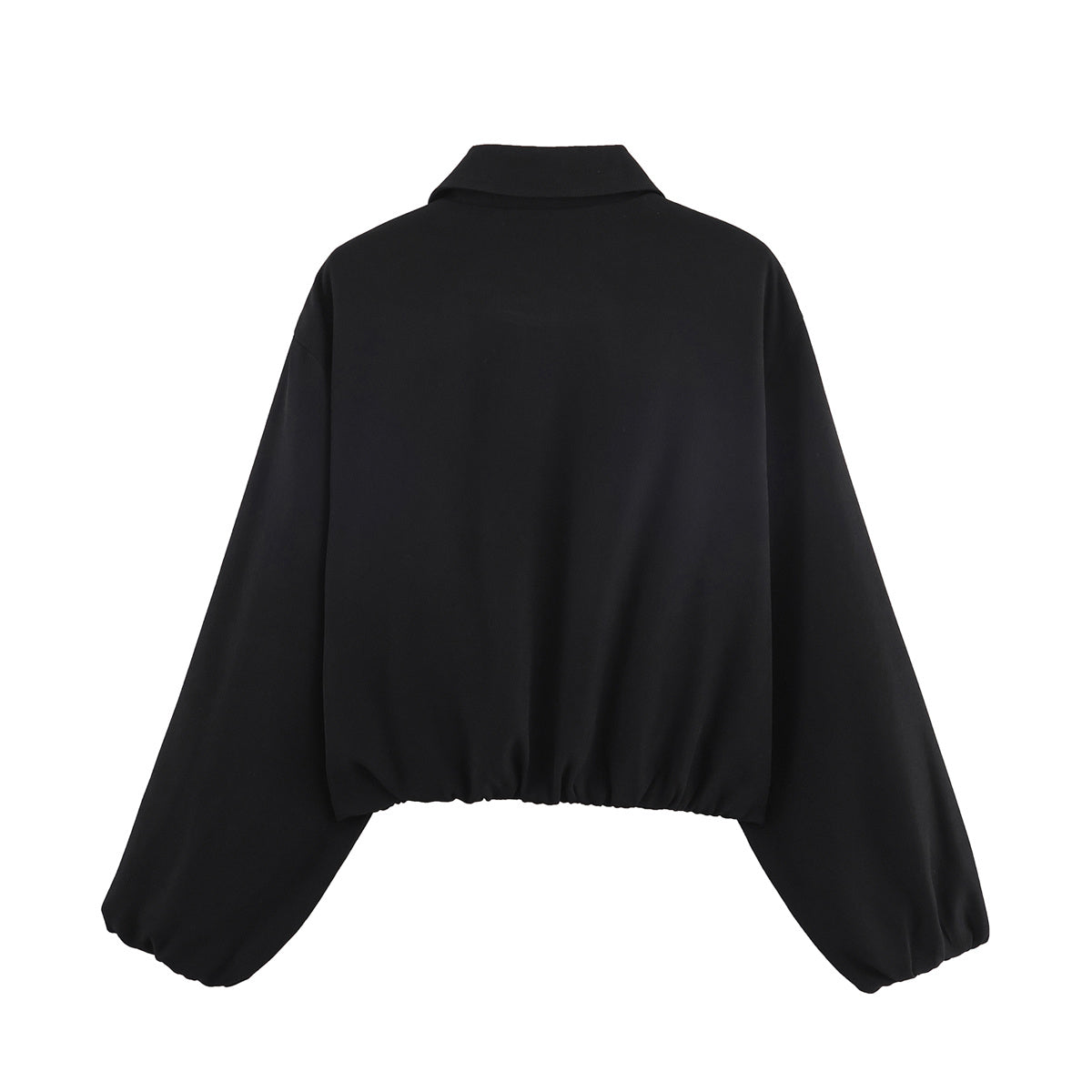 Women's 2025 new fashion puffy hem short zipper jacket Coat