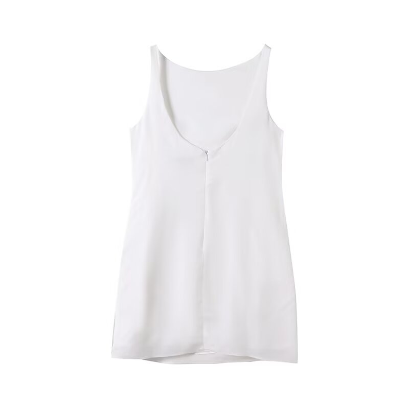 Women's new fashion solid sleeveless backless mini dress