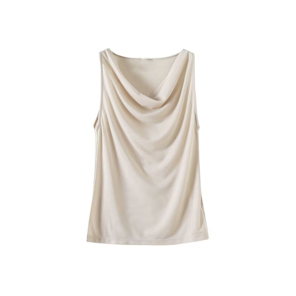 Women's Summer Fashion Swing Neck Sleeveless T-shirt Top
