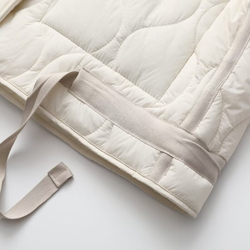 Women's winter loose lace up cotton jacket Coat