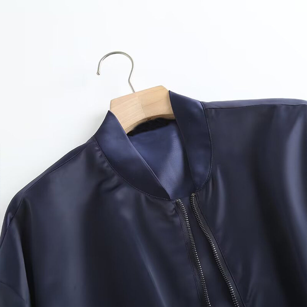 Women's casual short puffy sleeve pilot jacket Coat