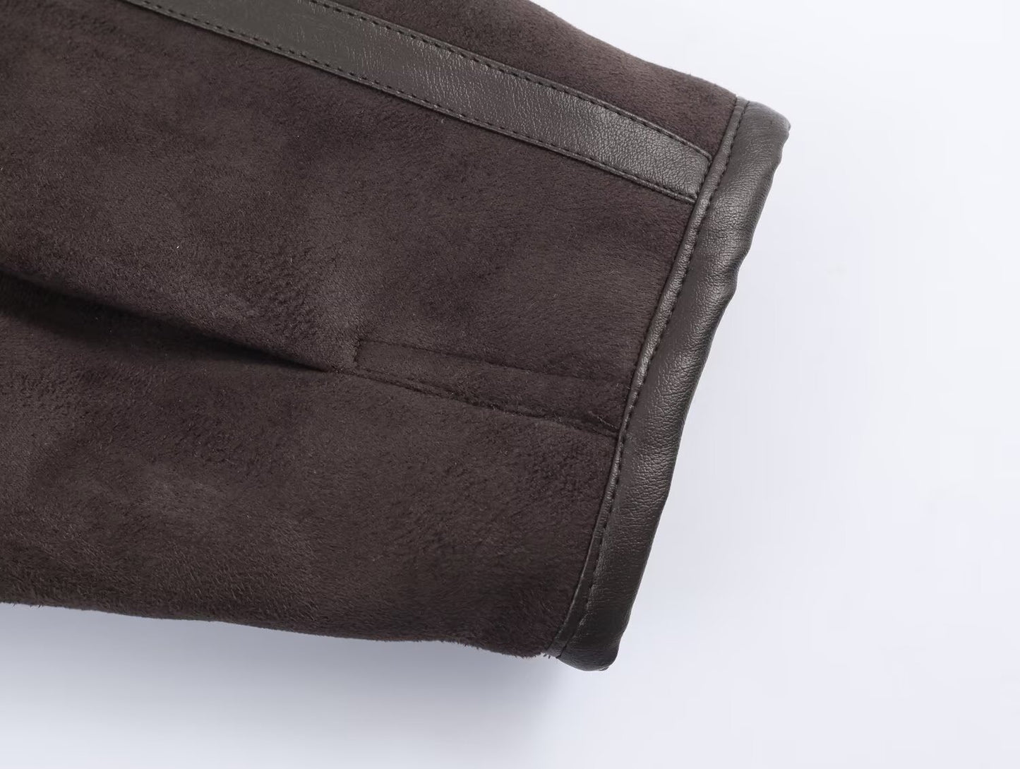 Women's stand collar Fur Faux Leather double-sided jacket Coat