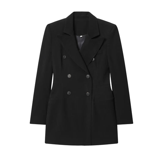 Women's new fashion black double breasted dress style suit jacket