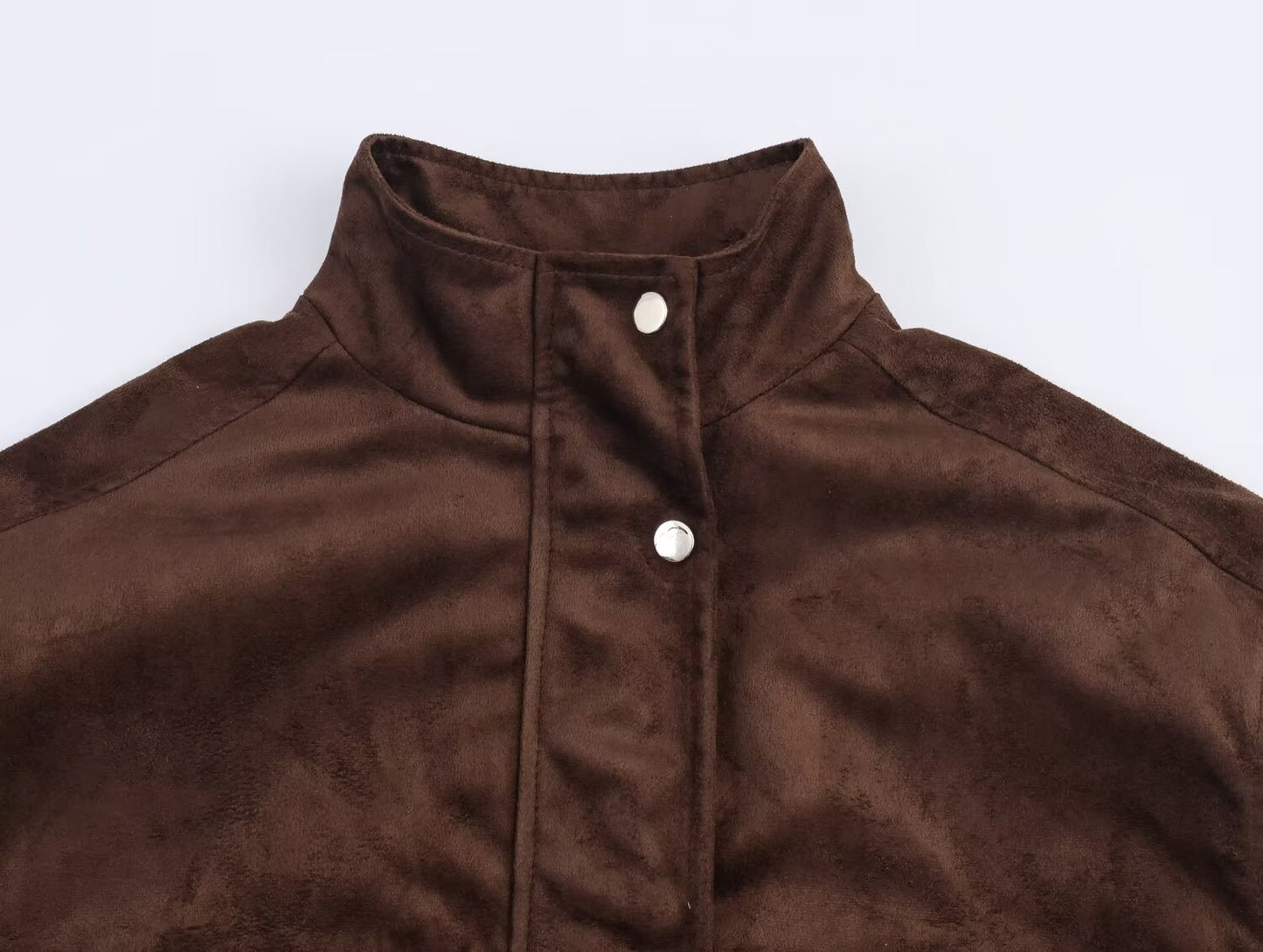 Women's standing collar Anti suede effect pilot jacket Coat