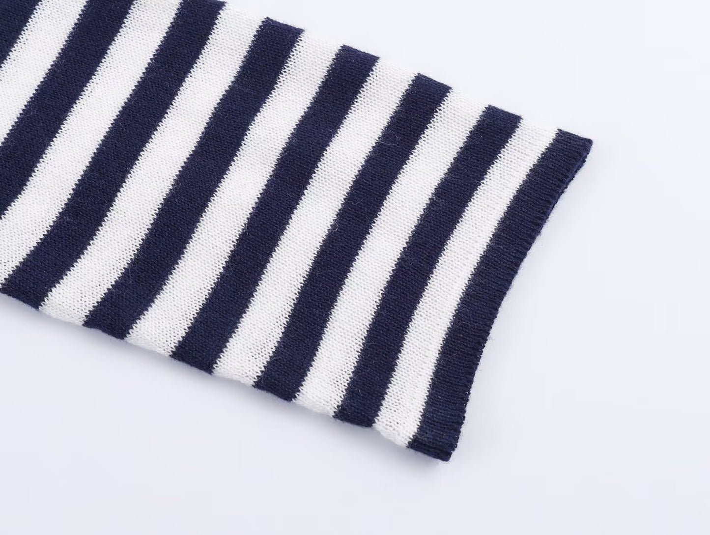 Women's comfortable O Neck striped knitted Coat