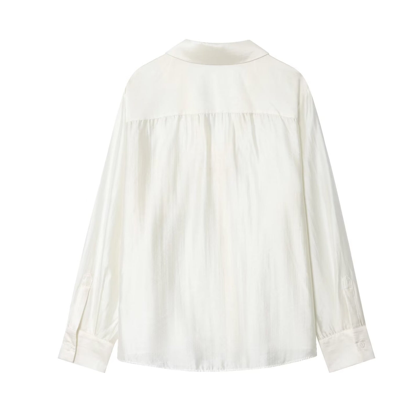 Women's new fashion embroidered pocket decoration long sleeved shirt