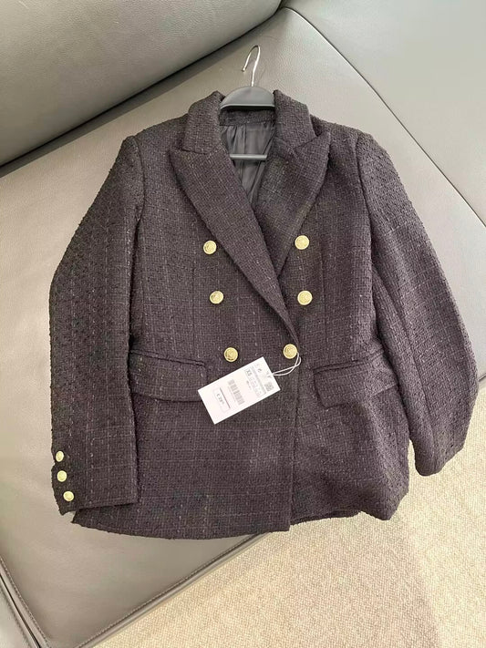 Women's new casual texture double breasted Blazer Coat