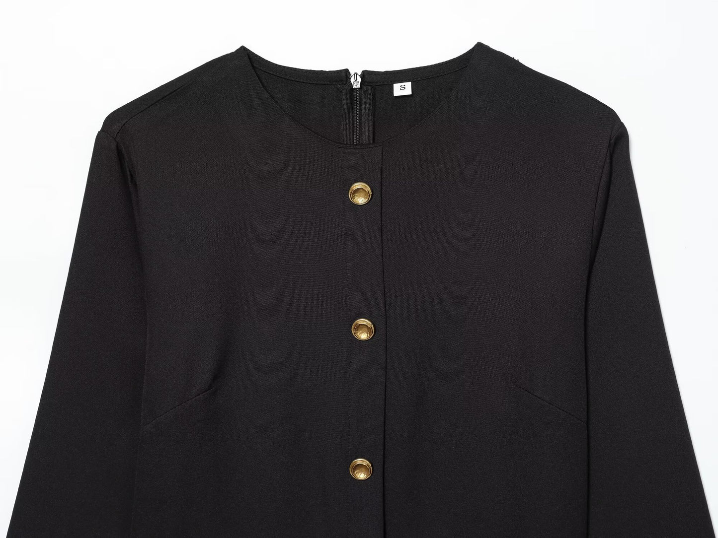 Women's With Belt O Neck Long Sleeve Midi Dress