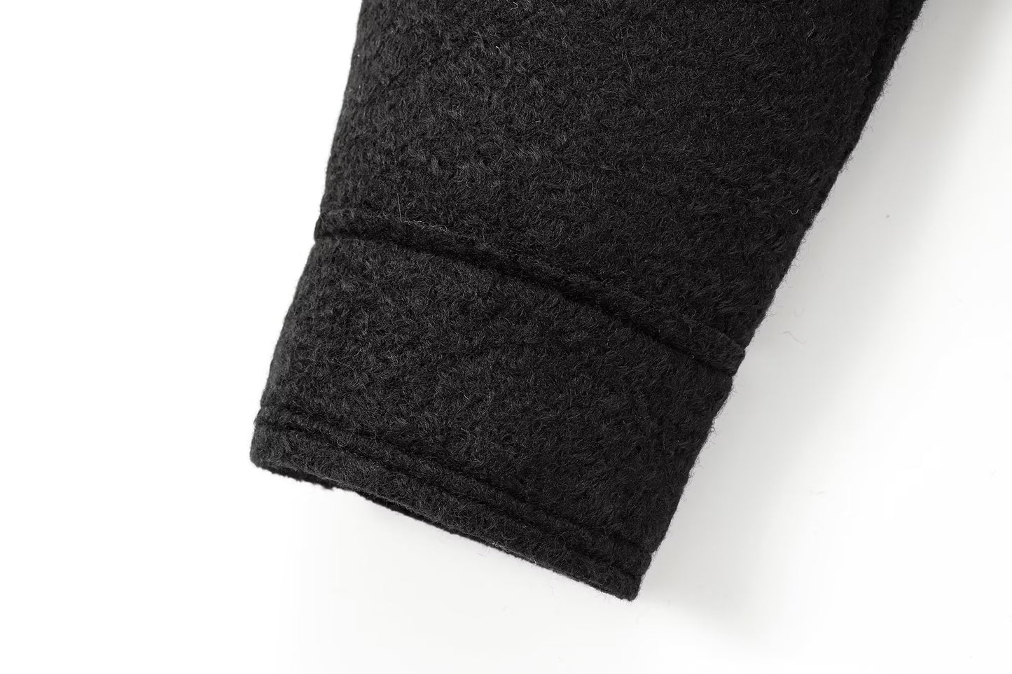 Women's short lapel zipper woolen jacket Coat