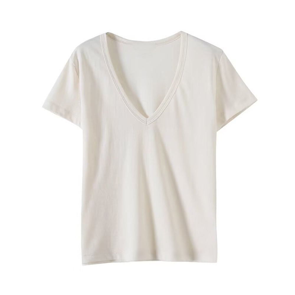 Women's Summer Fashion Casual V-neck Short sleeved T-shirt