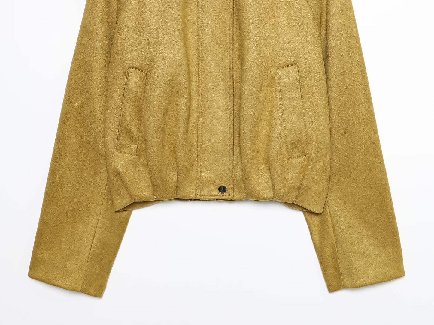 Women's suede effect short pilot jacket Coat
