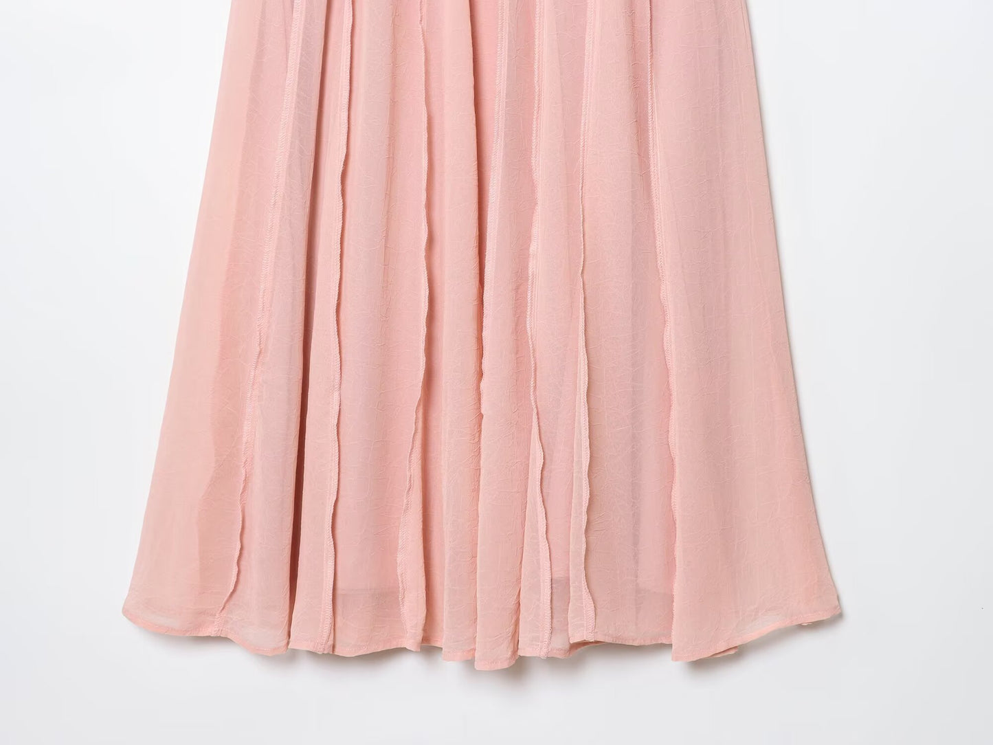 Women's chic fashion line decoration semi transparent MIDI skirt