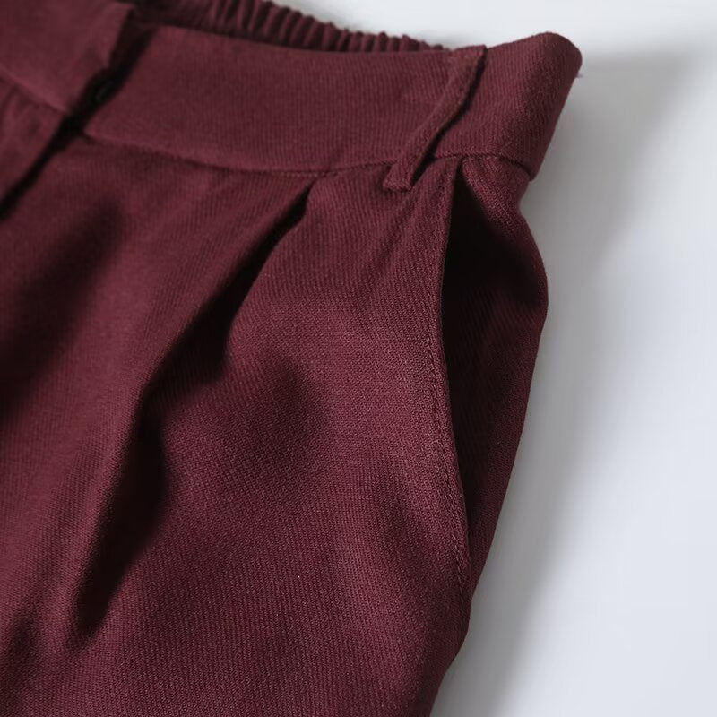 Women's new fashion casual linen blended wide leg pants