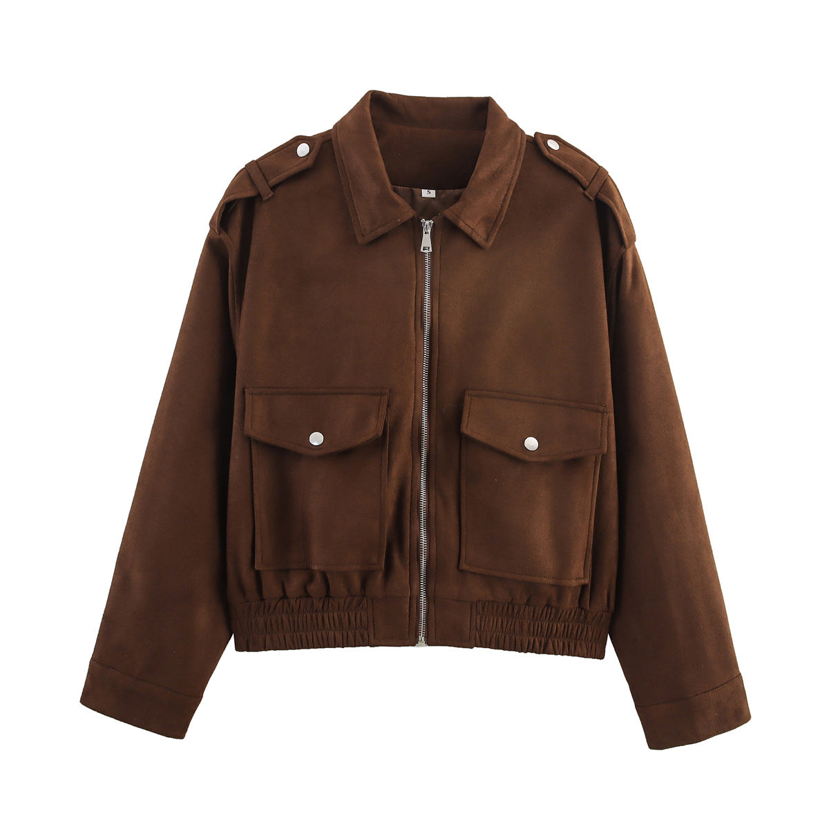 Women's new fashion suede texture loose zipper jacket Coat