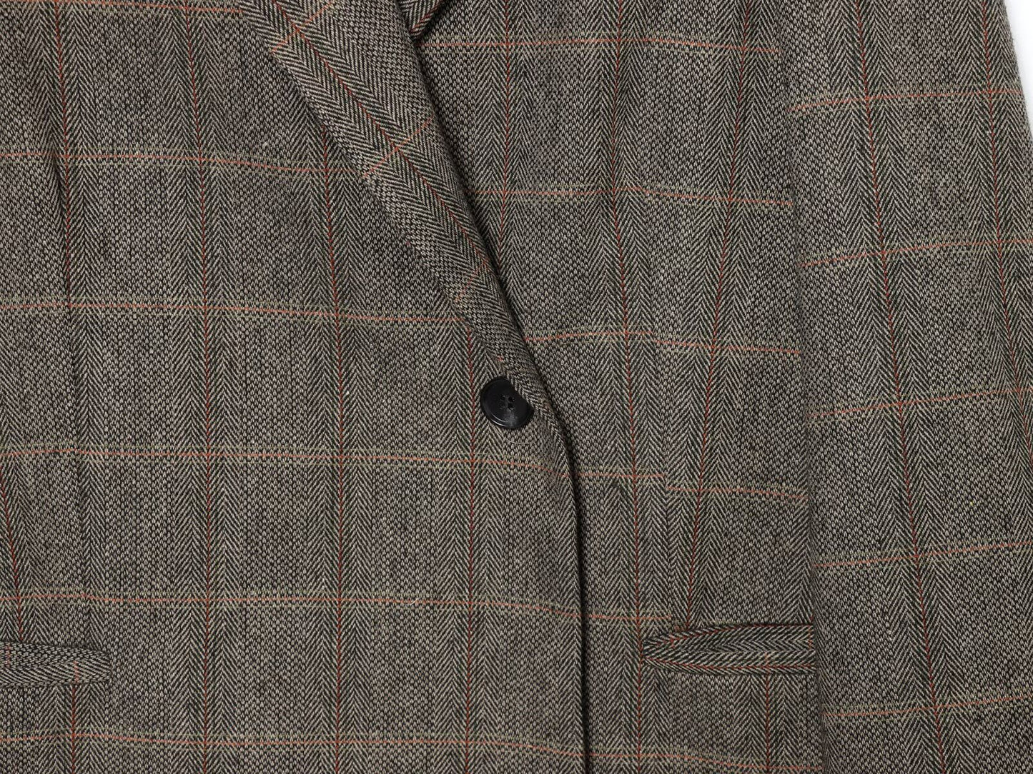 Women's loose wool blended plaid Blazer Coat