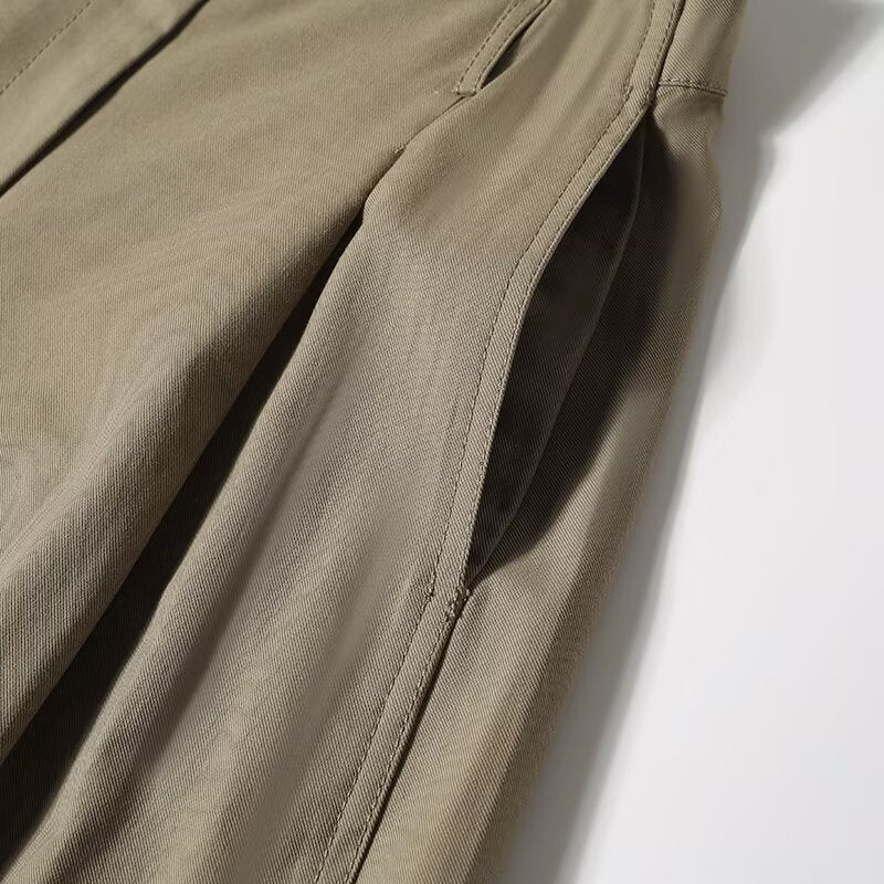 Women's new fashion loose pleated high waisted wide leg pants