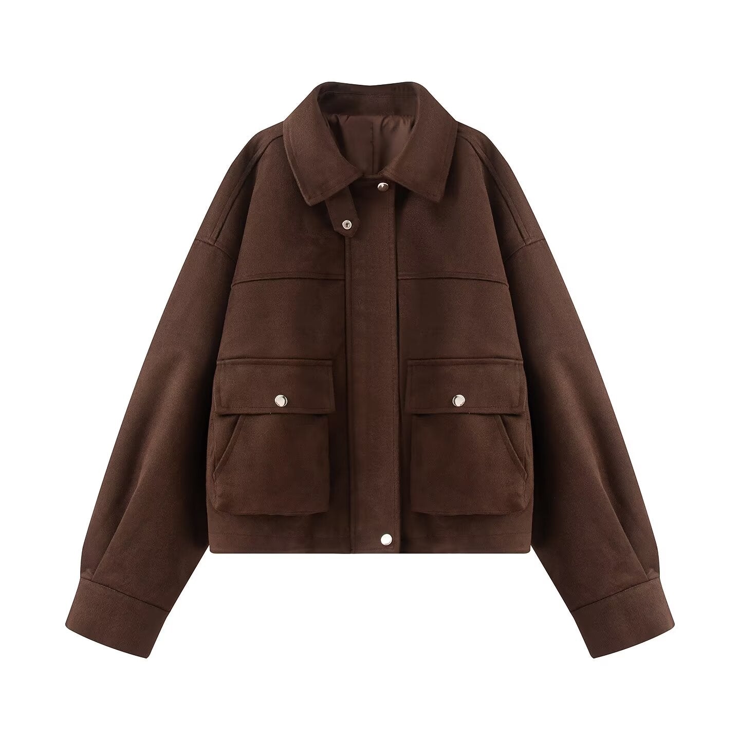 Women's loose casual suede Leather jacket Coat