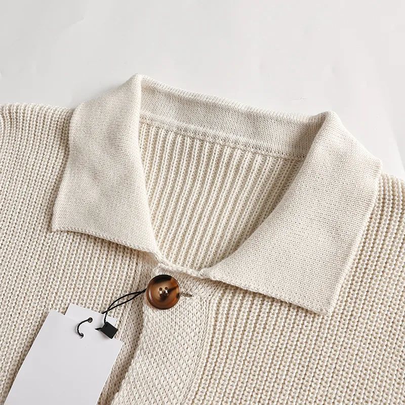 Men's New Fashion Casual Joker Knitted Solid Color Fashion Coat Casual Loose Lapel Jacket Trend Cardigan Sweater