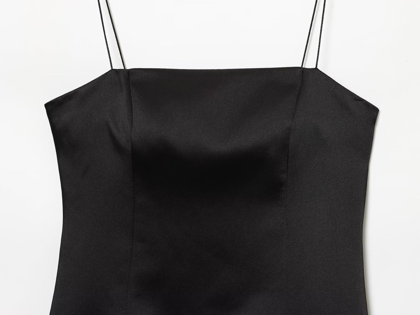 Women's new satin texture sexy lace suspender mini dress