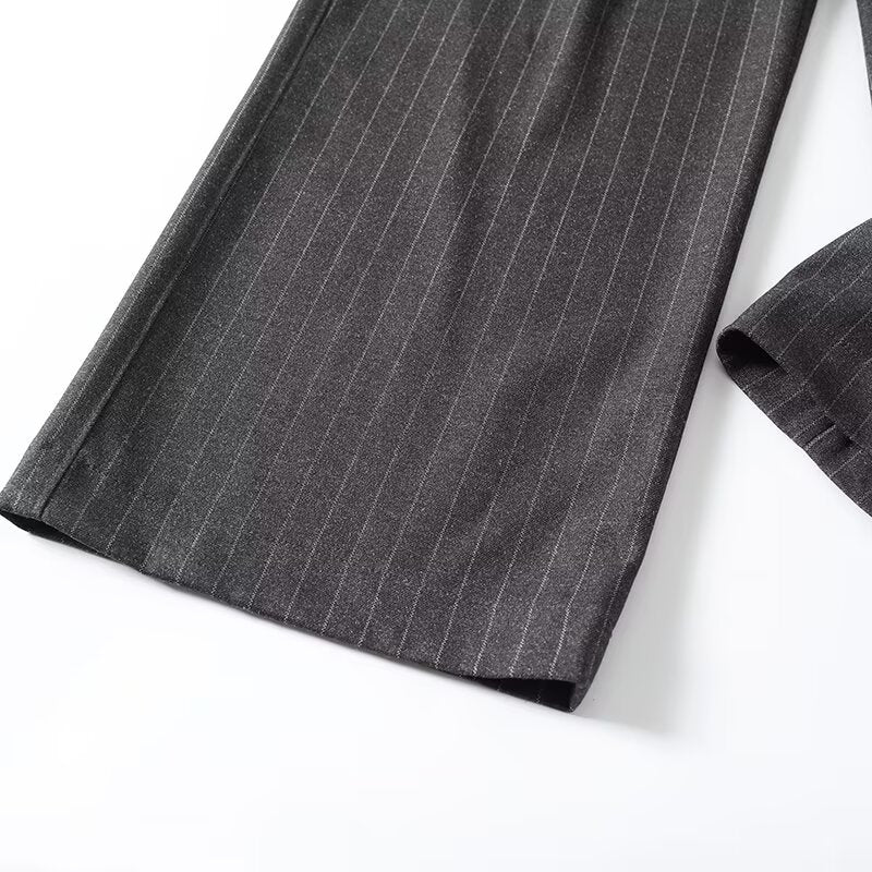 Women's loose Fine striped casual wide leg pants