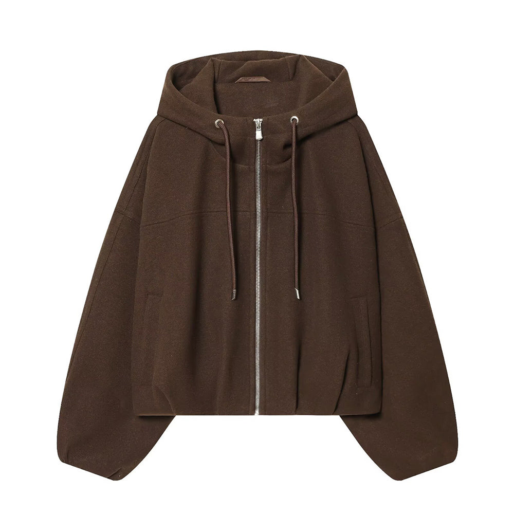 Women's short hooded loose jacket Coat