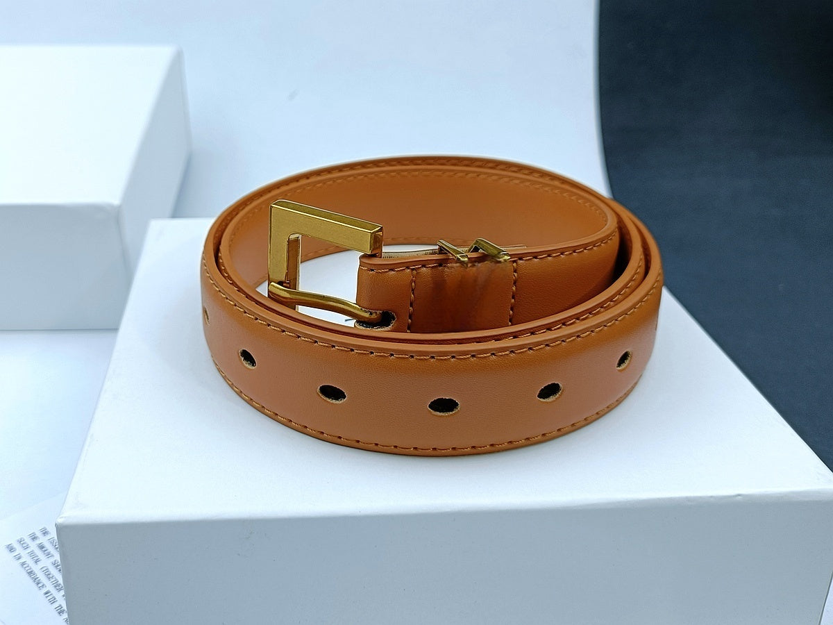Women's 2025 New Casual Fashion Joker Multi-color Pin Buckle Design Women's Thin Belt Belt
