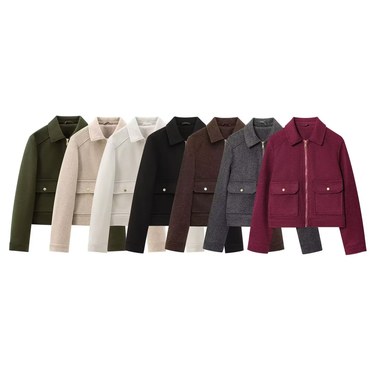 Women's soft textured lapel woolen jacket Coat