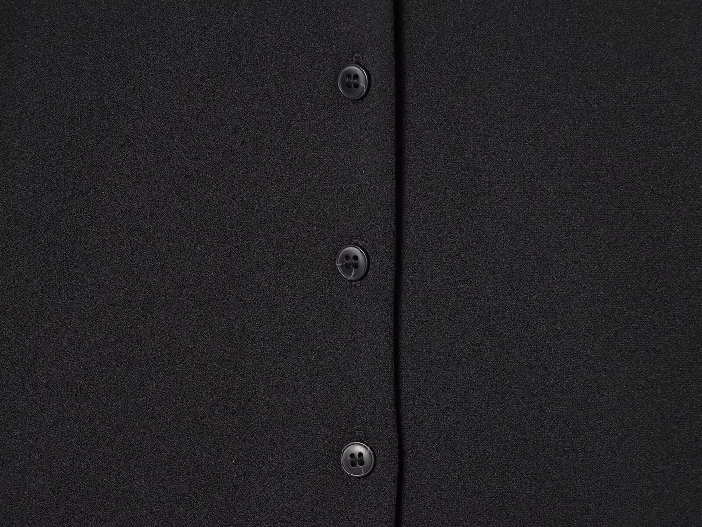 Women's New Black V-neck Button-up Top