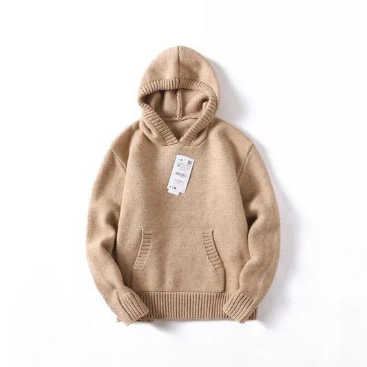 Men's New Fashion Casual Joker Hooded Design Long-sleeved Sweater Sweater Retro Long-sleeved Sweater