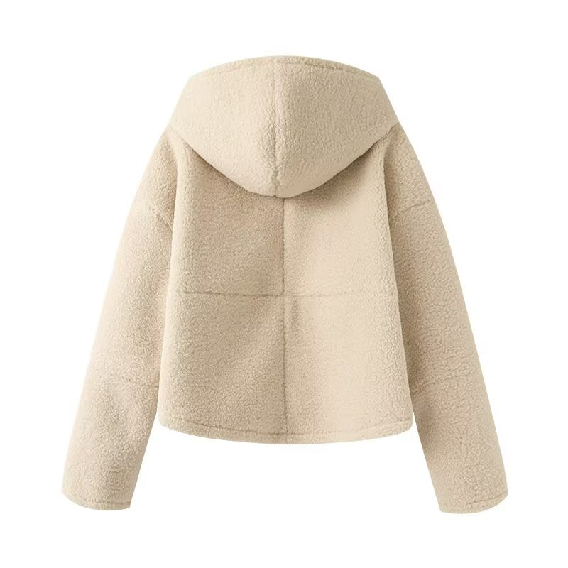 Women's winter warm hooded fleece jacket Coat